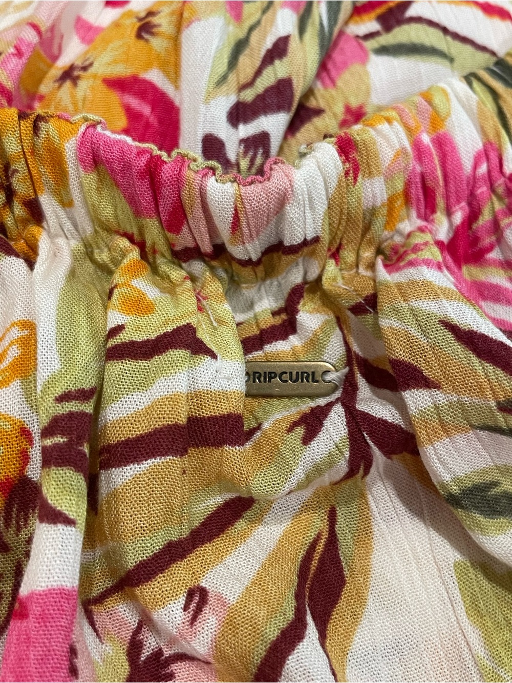 Rip Curl Copacabana Halter Midi Sundress Smocked Tropical Beach Open Back M EUC - Picture 13 of 15